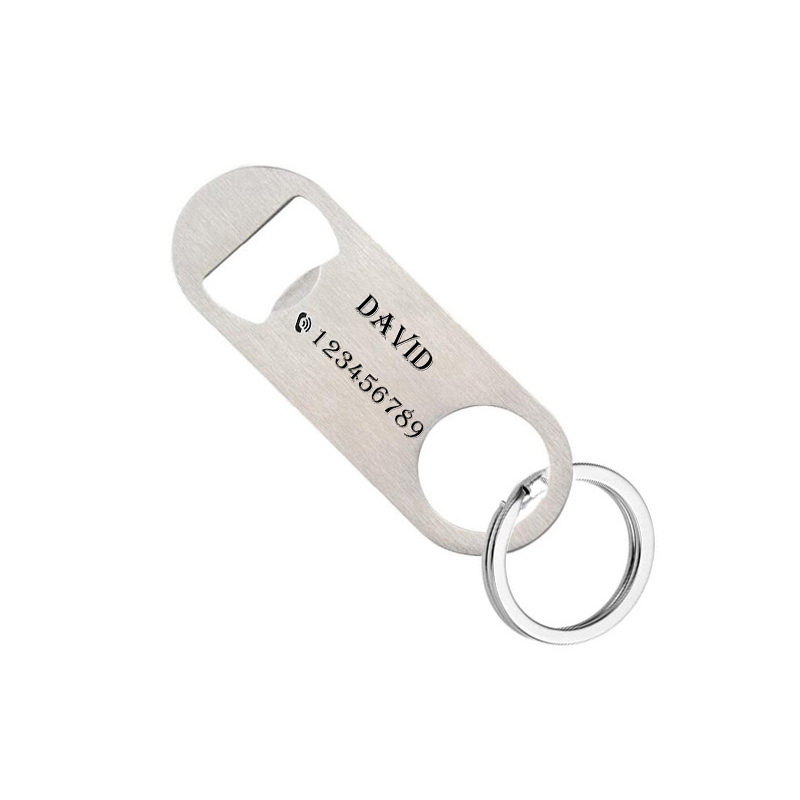 Bottle Opener Keyring - Personalisierter Schlüsselanhänger, Lasergravur, Edelstahl, Soda, Bierflaschenöffner,