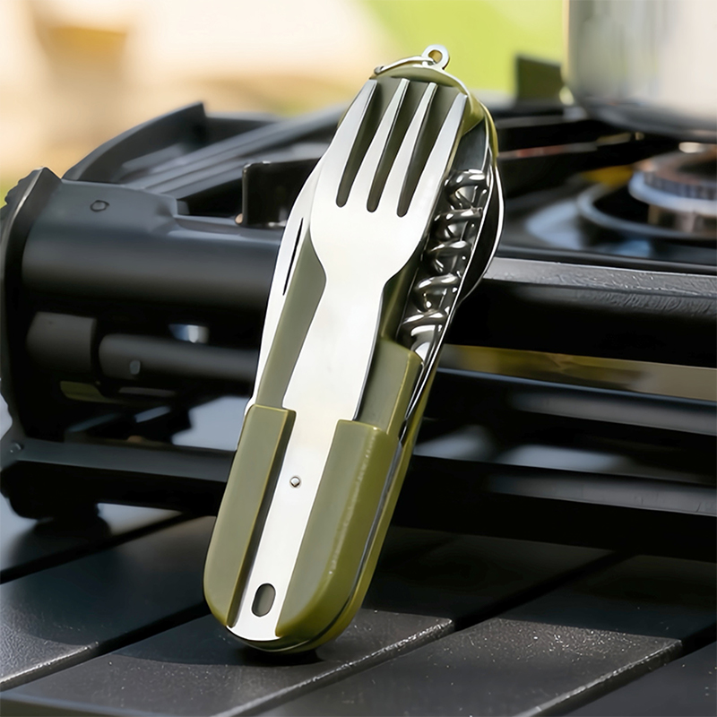 Pocket Knife Ceramic - Neues 7-in-1 Camping-Besteckset aus Edelstahl –