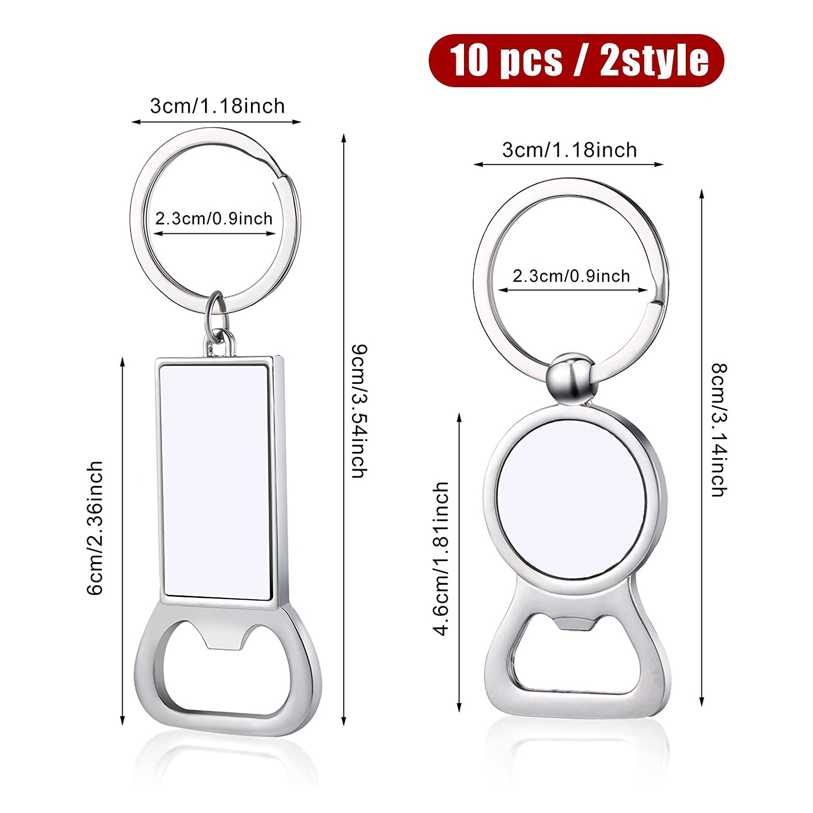 AED7-10 Stück Sublimations-Bla – Bottle Opener Keyring Bewertung und Preis